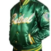 High School Bethel Iverson Green Satin Varsity Jacket