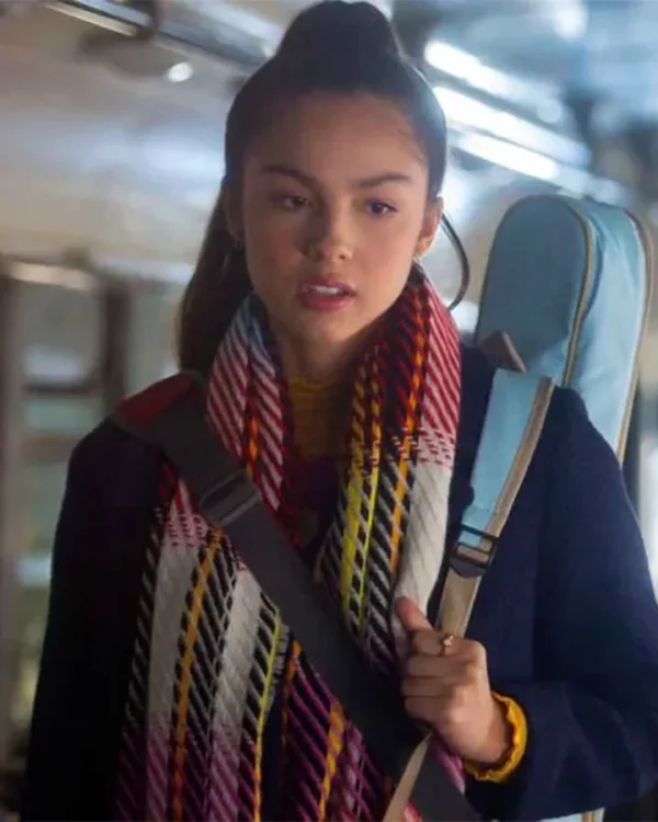 High School Musical Olivia Rodrigo Blue Wool Coat
