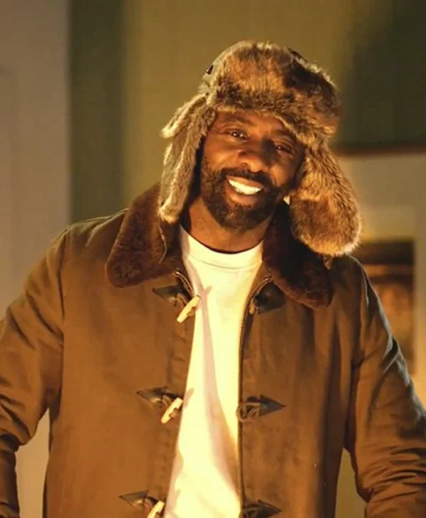 Super Bowl Commercial Ad Idris Elba Brown Fur Collar Jacket