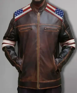 Independence Day Flag Brown Jacket