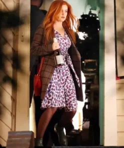 Isla Fisher Wolf Like Me Wool Plaid Coat 1
