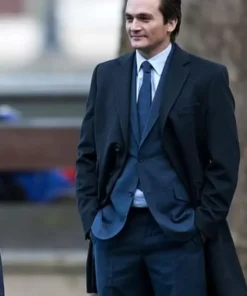 James Whitehouse Anatomy of a Scandal Black Wool Coat