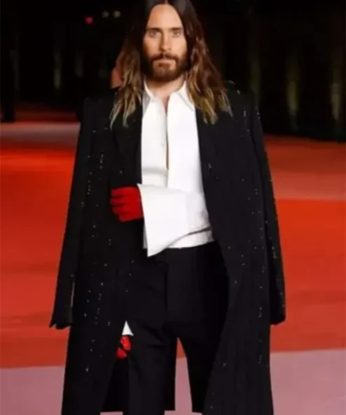 Jared Leto The Academy Gala 2023 Black Long Coat Front