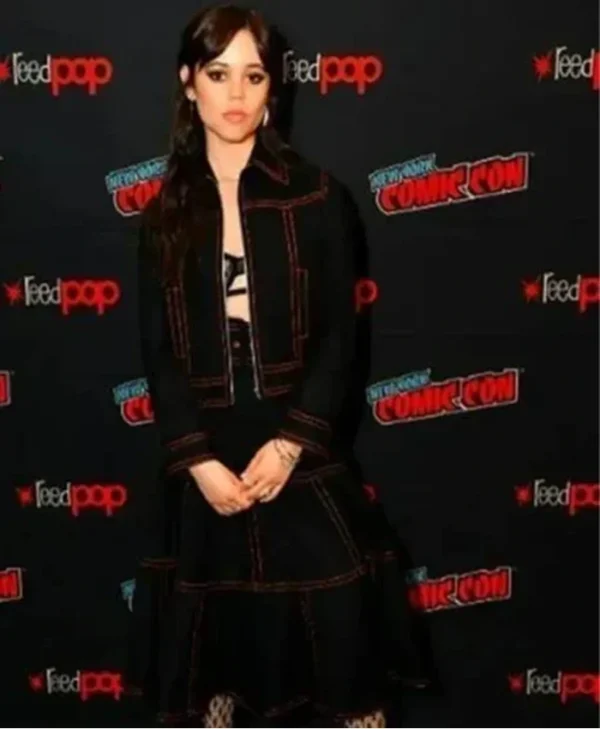 Jenna Ortega Wednesday 2022 Black Coat