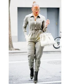 Jennifer Lopez Green Cotton Jumpsuit