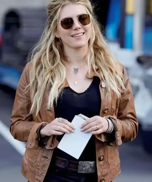 Jenny Big Sky Katheryn Winnick Brown Leather Jacket