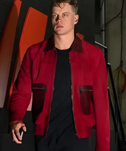 Joe-Burrow-Maroon-Leather-Bomber-Jacket