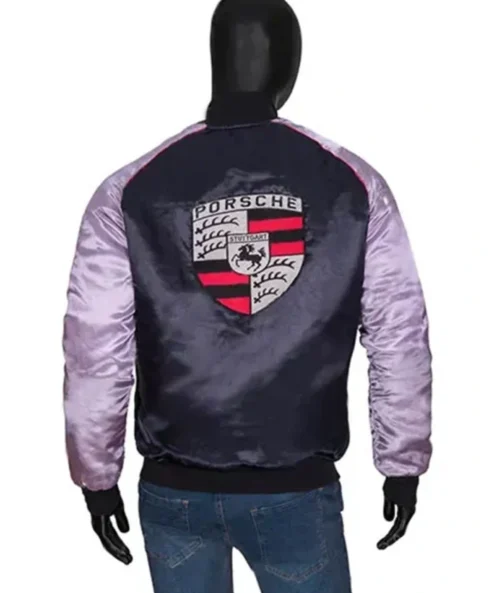 Joey Tribbiani Friends S06 Satin Bomber Jacket back look