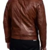 John Wick 2 Cassian Common Real Leather Brown Jacket Back