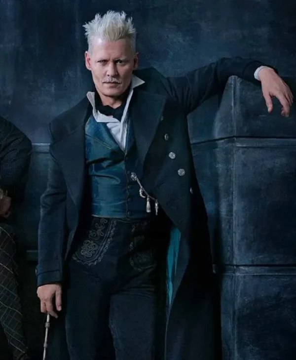 Johnny Depp Fantastic Beasts 2 Black Wool Trench Coat