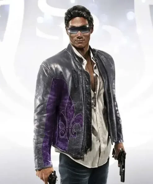 Johnny Gat Saints Row Grey Leather Jacket