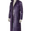 Joker Suicide Squad Crocodile Notch Collar Leather Coat