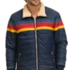 Jonathan Kent Superman and Lois Puffer Striped Sherpa Jacket