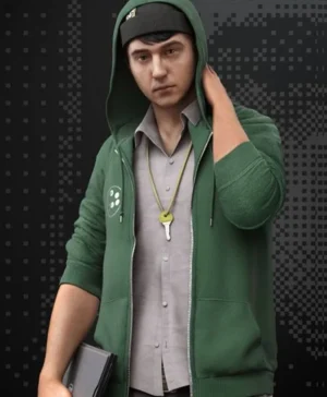 Josh Sauchak Watch Dogs 2 Green Hoodie Jacket