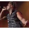 Juice Wrld Denim Patch Grey Vest side look