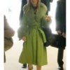 Julia Garner Inventing Anna Season 01 Sherpa Fur Green Coat
