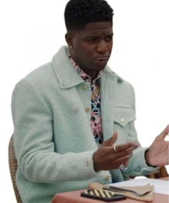 Julien Emily In Paris S03 Blue Sherpa Jacket