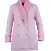 Juno Temple TV Series Ted Lasso s03 Keeley Jones Pink Faux Fur Coat For Women