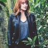 Jurassic World Claire Dearing Cropped Leather Bomber Jacket
