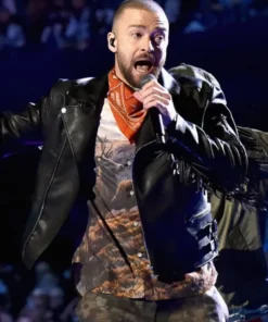 Justin Timberlake Super Bowl Halftime Show Fringe Leather Jacket