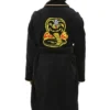 Karate Kid Cobra Kai Black Wool Black Bathrobe Coat Back Look