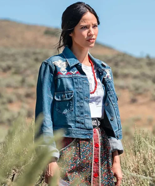 Kelsey Asbille Yellowstone Monica Dutton Blue Denim Jacket
