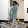 Kendall Jenner Mint Fur Green Coat