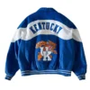 Kentucky Wildcats Blue and White 90’s Zip Leather Jacket Back