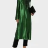 Killing Eve S02 Jodie Comer Green Satin Long Coat