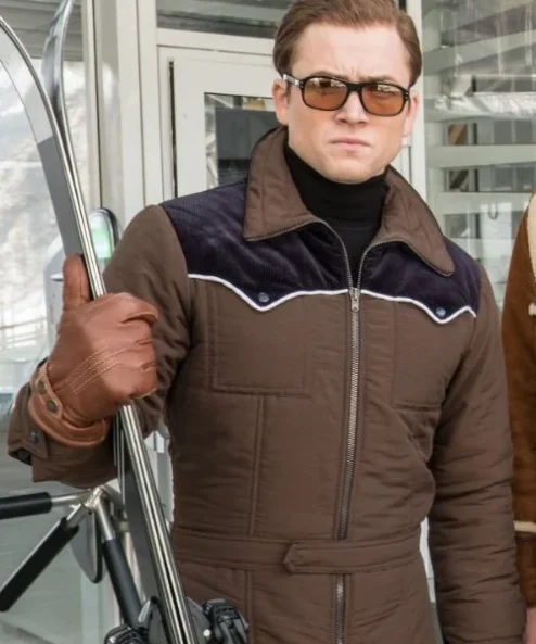 Kingsman The Golden Circle Eggsy Brown Zip Up Jacket