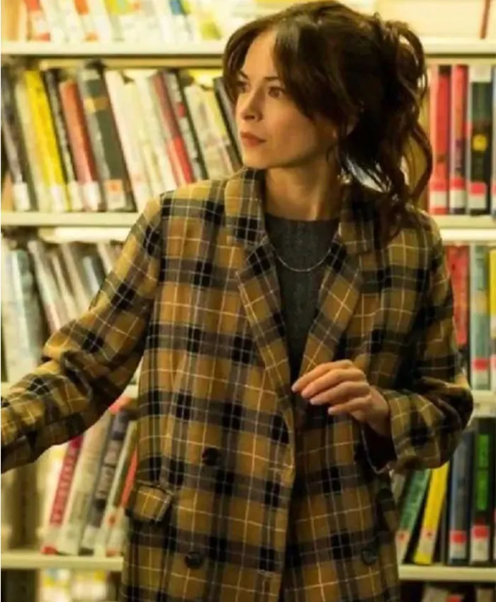 Kristin Kreuk Murder in a Small Town Plaid Coat