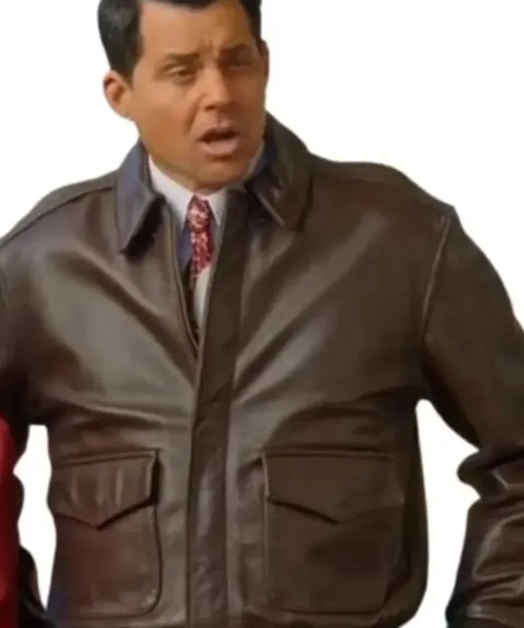 Kristoffer-Polaha-A-Biltmore-Christmas-2023-Jack-Huston-Brown-Leather-Jacket