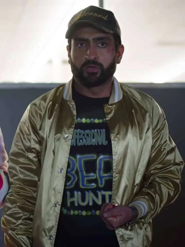 Kumail Nanjiani The Lovebirds Bomber Satin Jacket