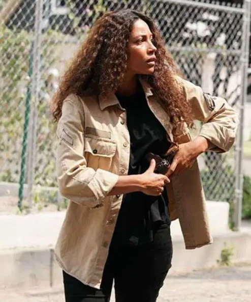 Kylie Bunbury Big Sky Beige Jacket side look