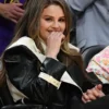 Lakers Game Selena Gomez Black Trench Coat