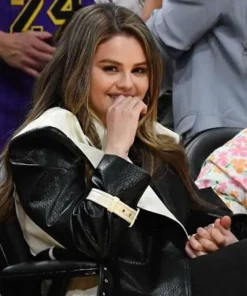 Lakers Game Selena Gomez Black Trench Coat