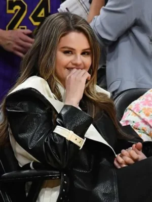 Lakers Game Selena Gomez Black Trench Coat