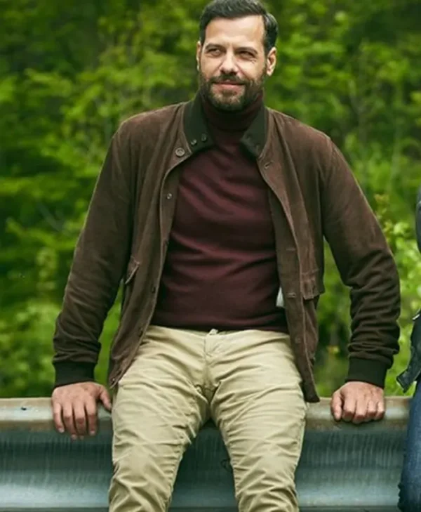 Laurent Lafitte The Takedown Brown Suede Leather Jacket
