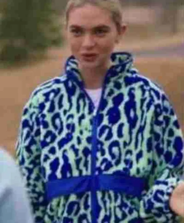 Legacies Lizzie Saltzman Leopard Sherpa Blue Jacket