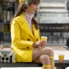 Lily Collins Emily in Paris S03 Yellow Coat
