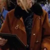 Lisa Kudrow Friends Brown Wool Fur Collar Jacket