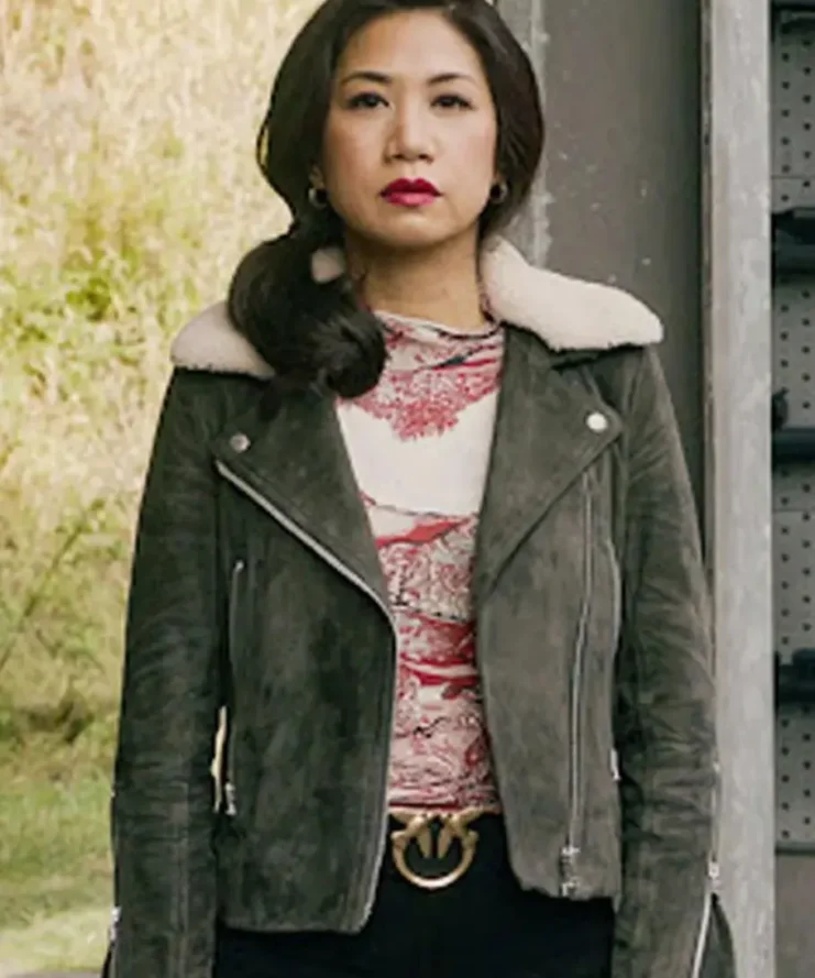 Liza Lapira The Equalizer Grey Biker Suede Jacket