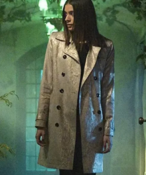 Locke Key Dodge Double Breasted White Leather Coat