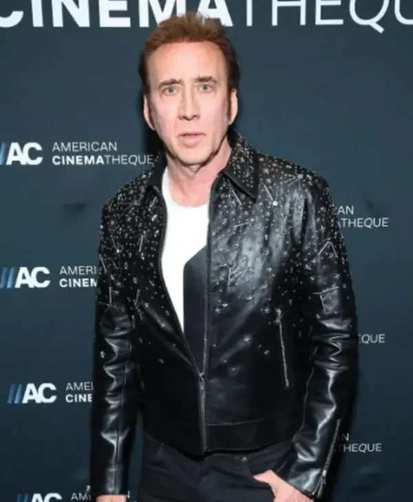 Longlegs 2024 Nicolas Cage Black Leather Jacket