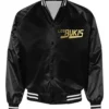 Los Bukis Black Red Satin Bomber Varsity Jacket Black