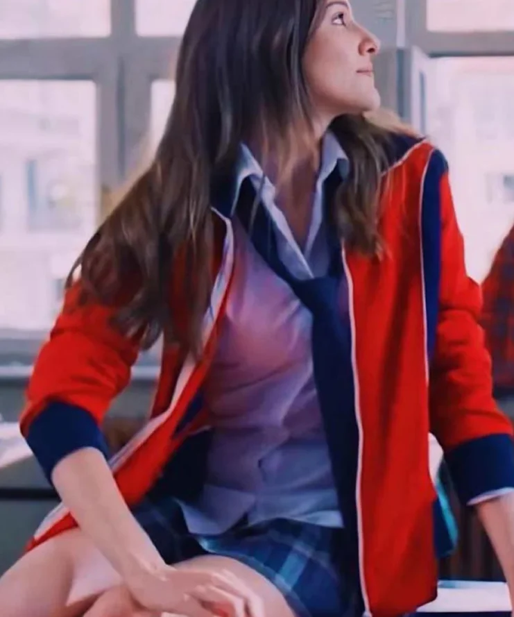 Love 101 Alina Boz Red and Blue Eda Fleece Jacket