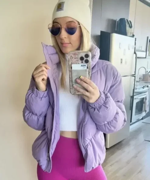 Love Is Blind Chelsea Griffin Purple Puffer Jacket