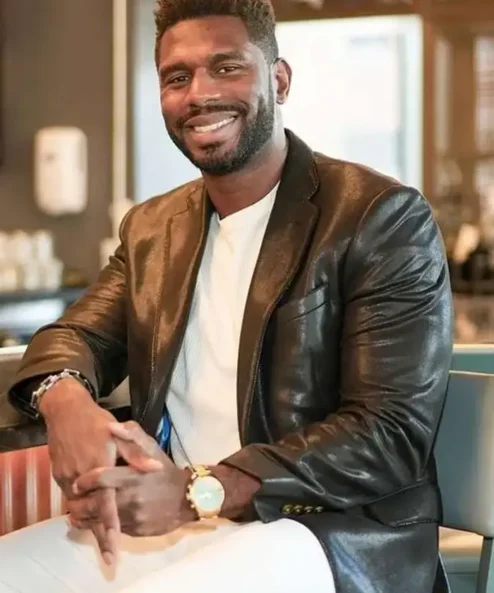 Love Is Blind S04 Brett Brown Leather Blazer