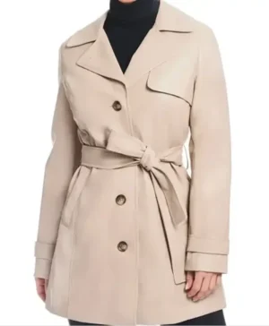 Love Is Blind Tiffany Pennywell Beige Leather Coat
