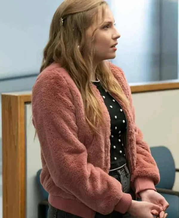 Love Victor S02 Bebe Wood Pink Sherpa Jacket